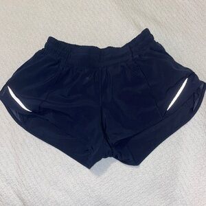 Navy lululemon hotty hot shorts